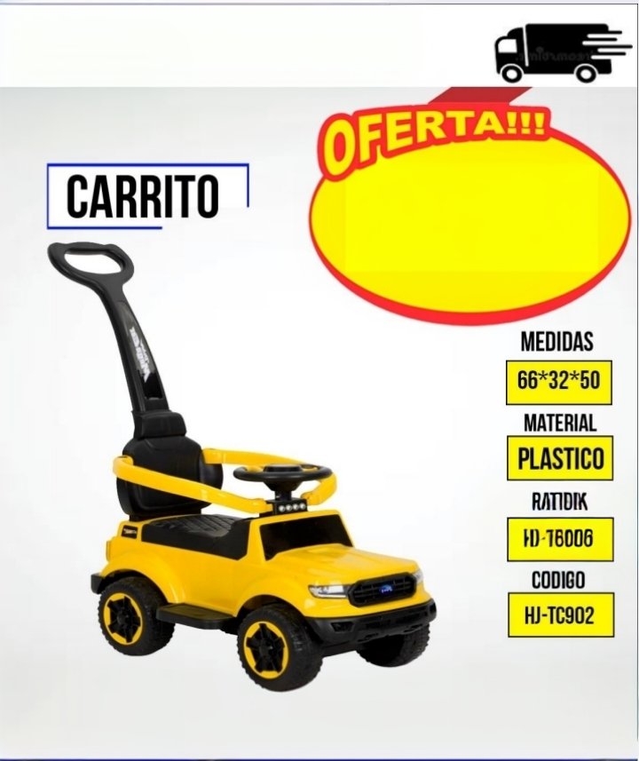 Carrito correpasillos modelo 4x4  musica y luces .... venta x unidad: imagen 1