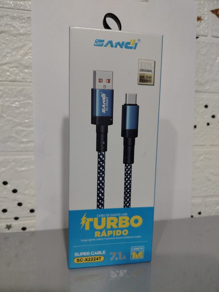 Cable usb - c   carga y datos  trenzado 1mt 7.1A turbo rapido  sc x2224T ... venta por unidad