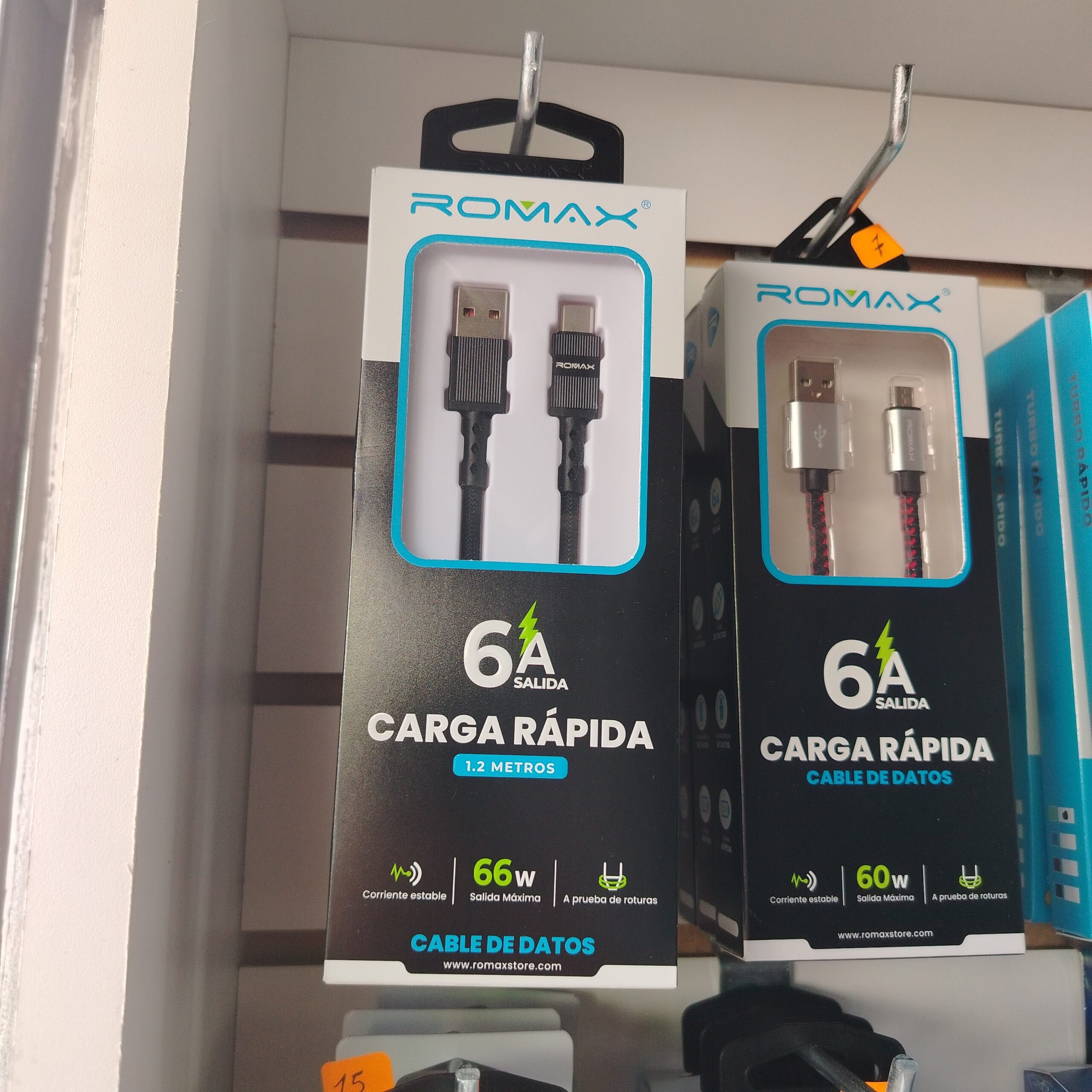 Cable de datos carga rapida 6A 120cm tipo C romax ( TCD0896 ) ...venta por unidad: imagen 1
