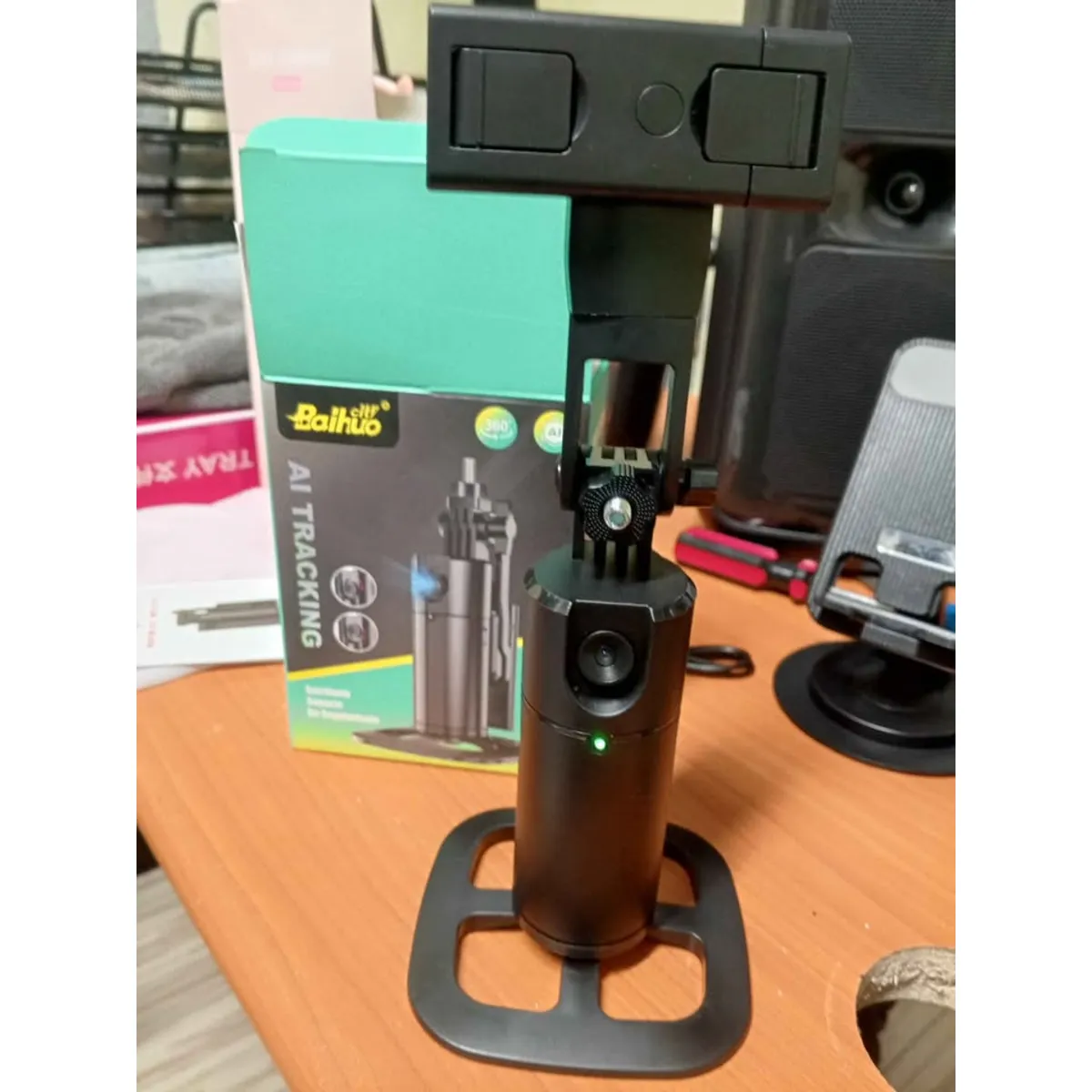 Baihuo My-7678 recargable con seguimiento facial 360° y IA para selfies Super ( tripode con seguimiento )  ... venta por unidad: imagen 1