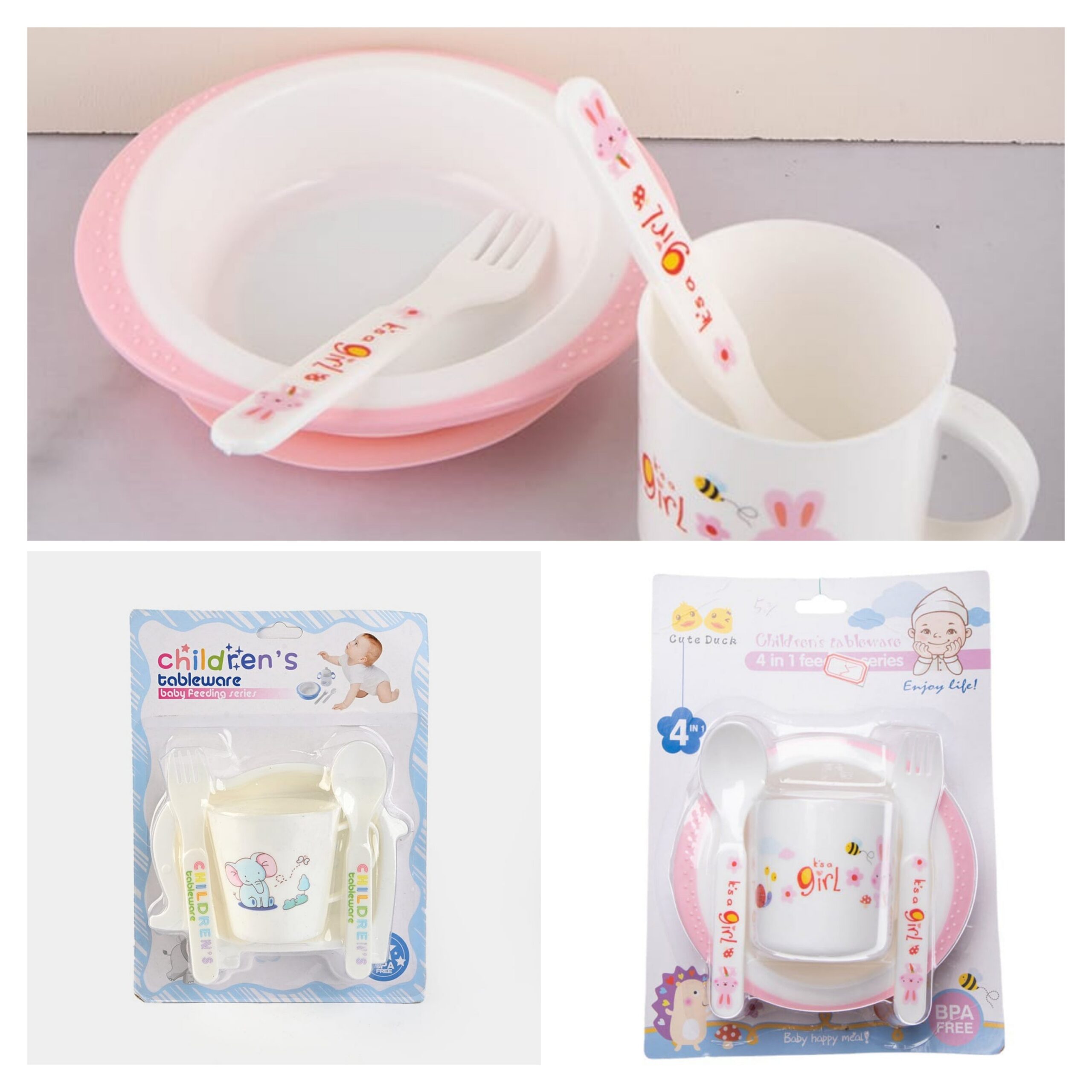 set de comer elefante  plato cuchara tenedor taza ... venta por unidad: imagen 1