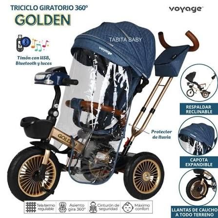 Triciclo guiado estilo Chooper giro 360  asiento riclinable protector antilluvia ... venta por unidad