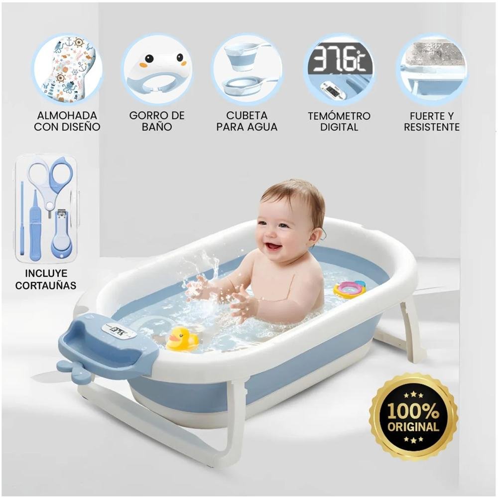 bañera maui incluye accesorio ( tina de baño , gorrito, termometro,almohada de baño, cubeta plegable,corta uñas) ... venta por unidad