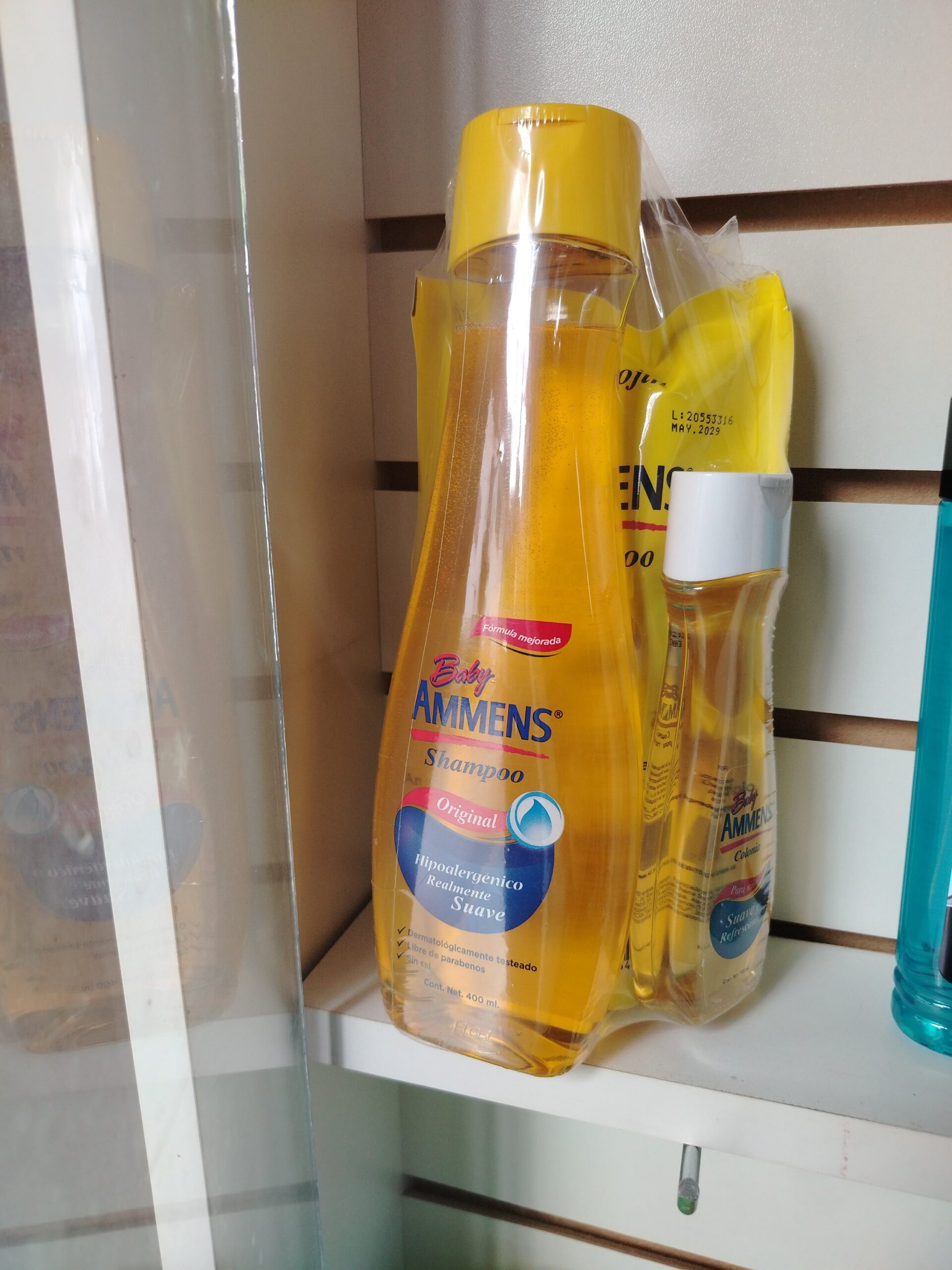 Shampoo ammens original frasco x 400 ml + cojin x 400 ml + colonia x 100 ml........venta x  un unidad: imagen 1