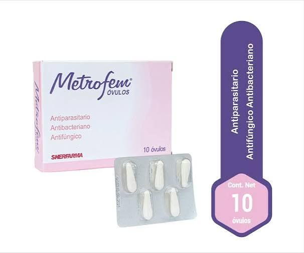 Ovulos metrofem (metronidazol 500 mg + nistatina 100 000 u.i)...venta x una unidad